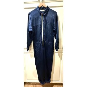Cali Dreaming Flightsuit Jumpsuit Small Navy Blue Full Zip Long Sleeve $285 new!